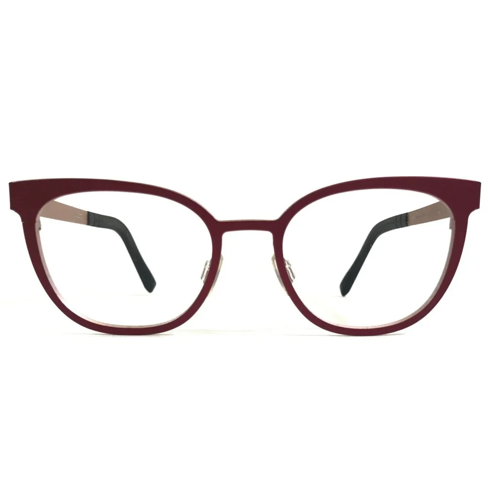 Blackfin Eyeglasses Frames BF878 COL.1115 Red Pink Titanium Cat Eye 47-18-145